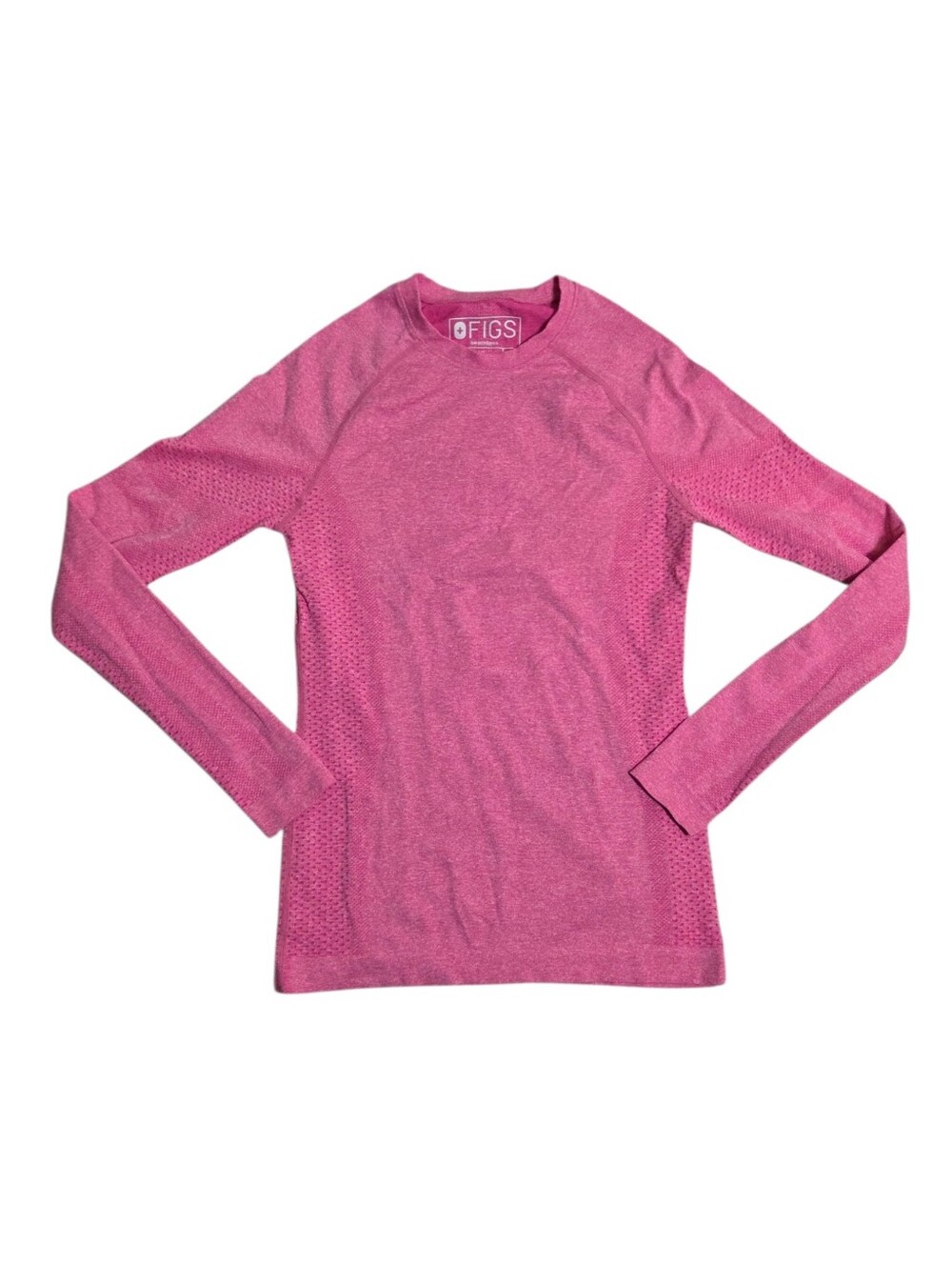 Figs Salta Seamless Long-Sleeve Underscrub Shirt Pink Slim Fit Women's XS Nurse